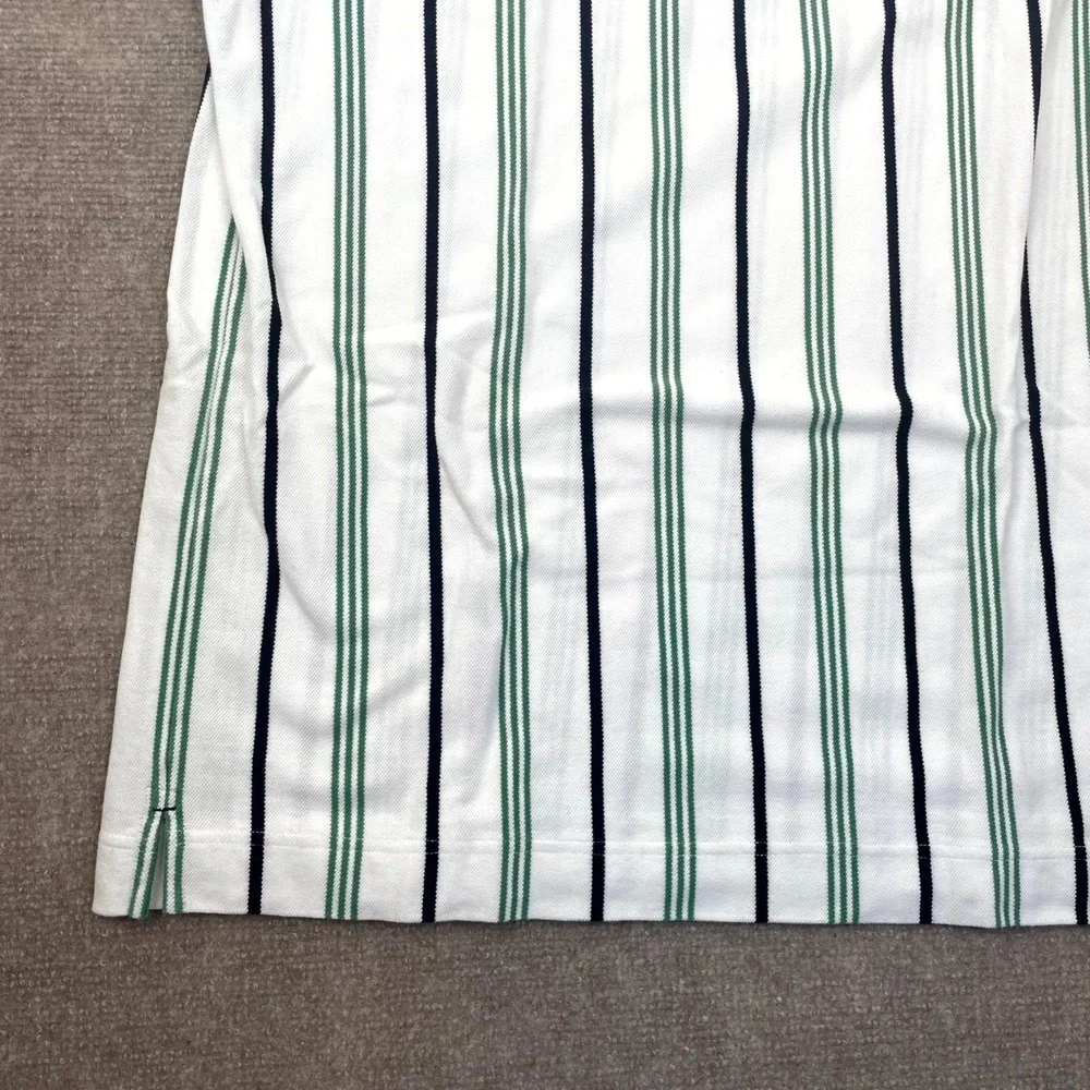 Cutter & Buck Grand Cypress Polo Shirt Mens XL White‎ Striped Cotton Performance
